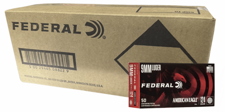 Federal American Eagle 9mm Luger 124 Gr Full Metal Jacket Ammunition