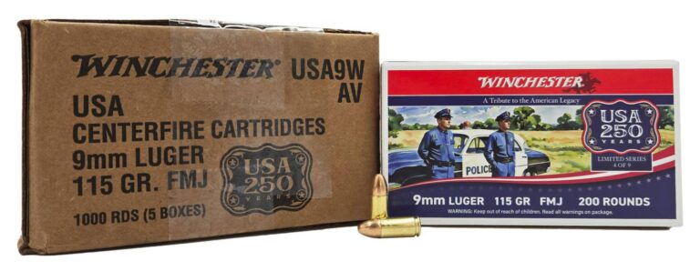 Winchester USA 9mm Luger 115gr FMJ