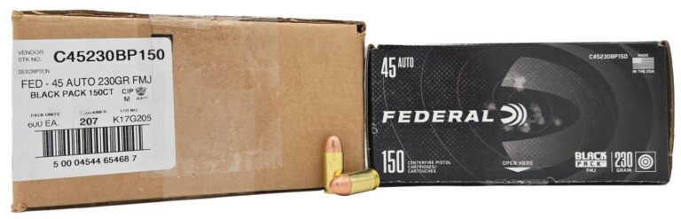 Federal Black Pack 45 ACP 230 Grain Full Metal Jacket