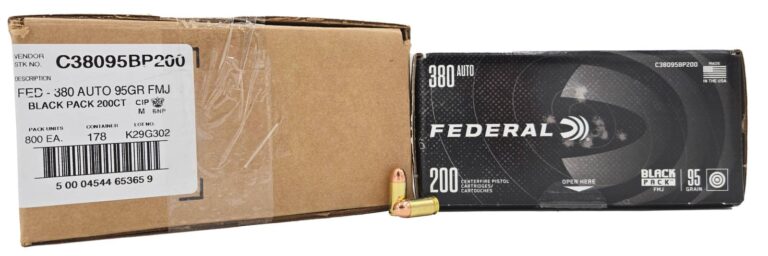 Federal Black Pack 380 Auto 95 Grain Full Metal Jacket
