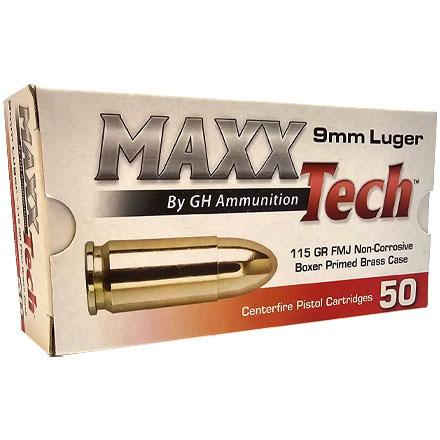 Maxxtech 9mm 115 Grain Full Metal Jacket