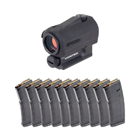 Vortex Sparc AR 2 MOA Red Dot and 10 Magpul 30-Round PMAGs