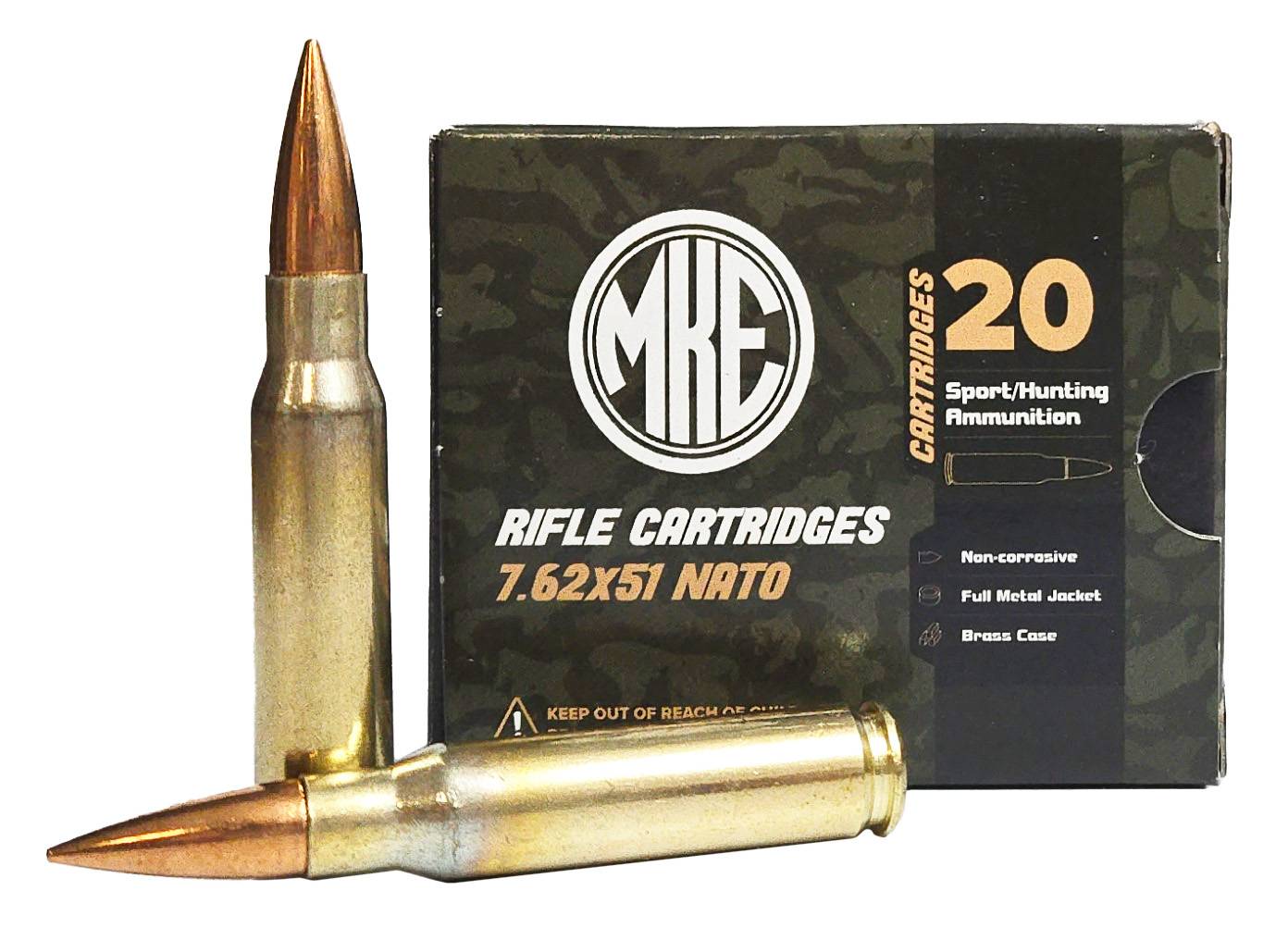 Mke 7.62x51mm NATO 147 Gr FMJ Brass Ammunition