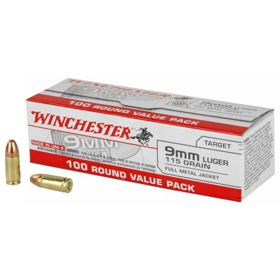 Winchester 115gr FMJ 9mm Ammunition