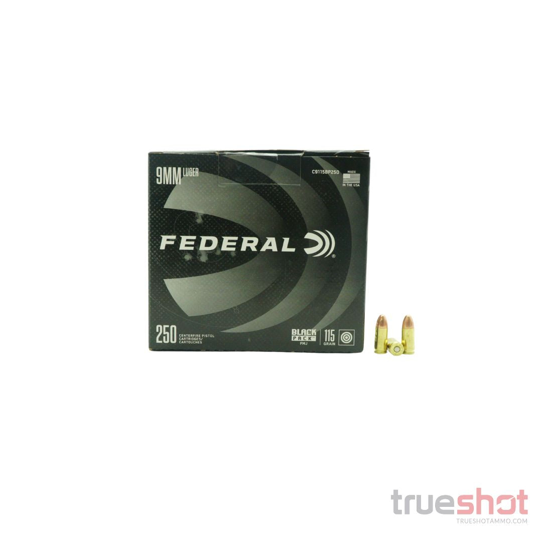 Federal Black 9mm 115 Grain FMJ
