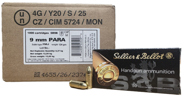 Sellier & Bellot 9mm 124gr FMJ Ammo