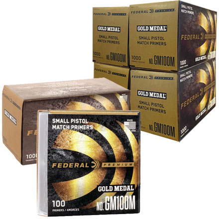Federal Premium #gm100m Gold Medal Match Small Pistol Primers 5000 Count Case