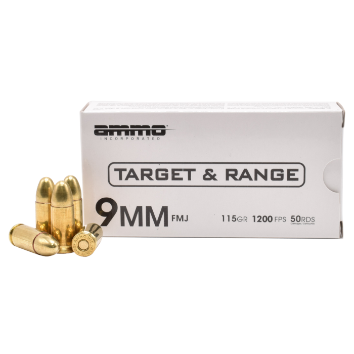 Ammo Inc. Target & Range 9mm Luger Ammo 115gr Fmj