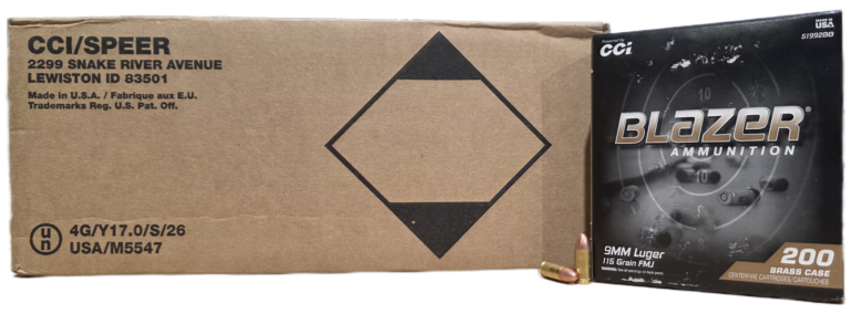CCI Blazer Brass 9mm 115gr FMJ Ammo