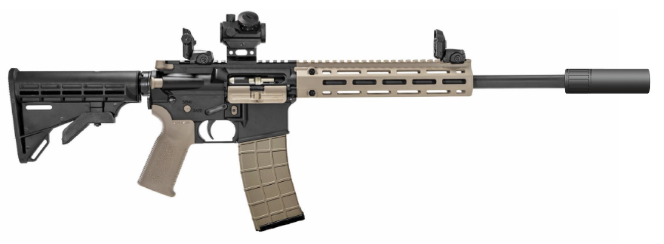 Tippmann Arms M4-22 Pro Ts20 .22lr 25rd 16’ Barrel Red Dot Sight Fde Rifle W/ Cat Suppressor