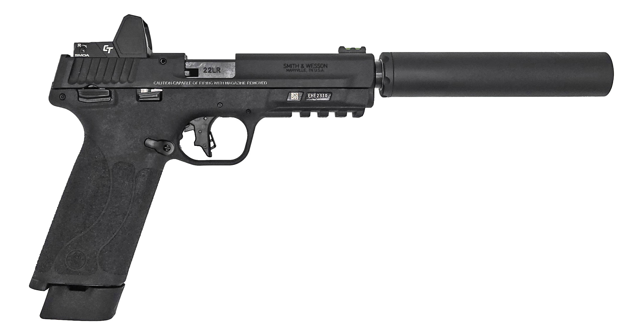Smith & Wesson M&P 22X .22LR with Crimson Trace RAD Micro and Gemtech GM-22