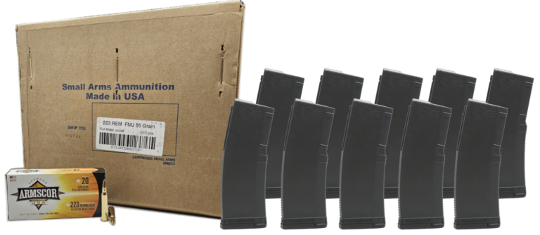Armscor .223 Rem 55gr FMJ 1000rd Case with 10x 30rd Magazines