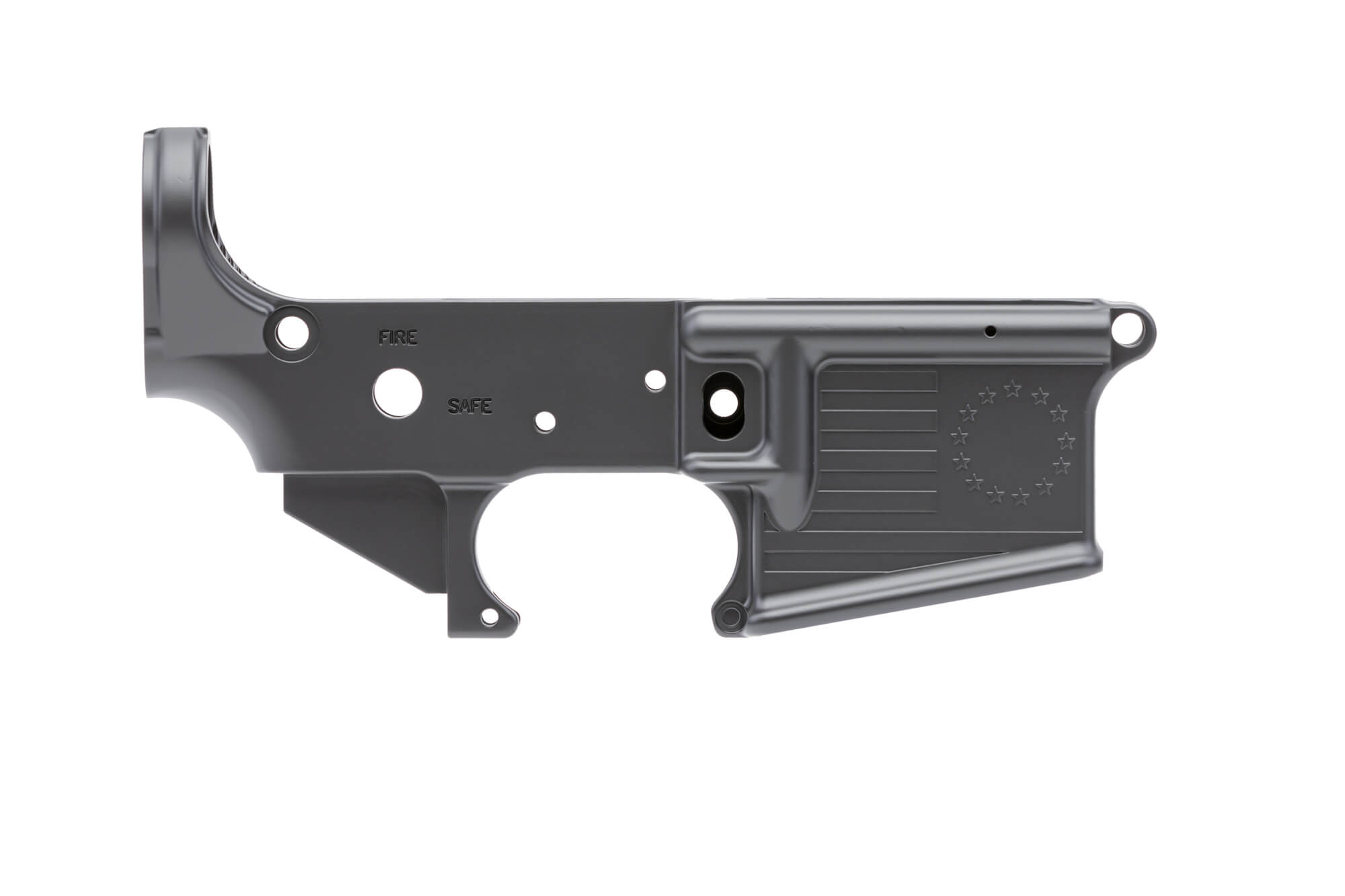 Spike’s Tactical Betsy Ross Flag Multi-Cal Stripped Lower Receiver Black