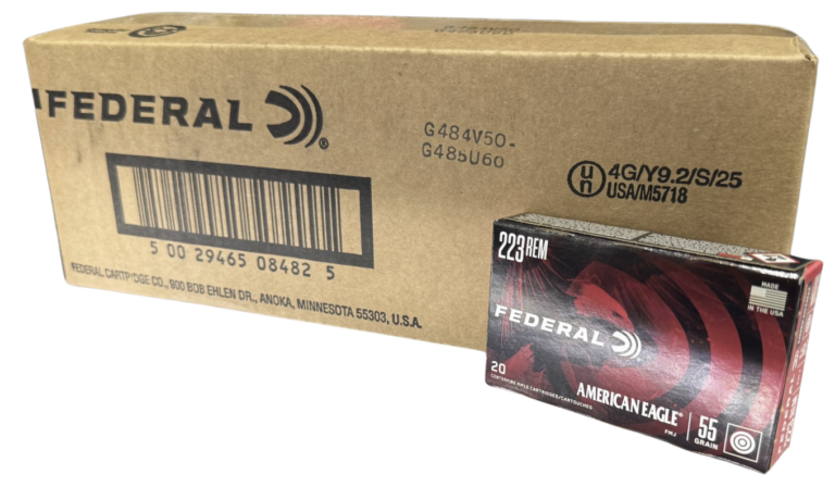 Federal American Eagle .223 Rem 55gr FMJBT 500rd Case