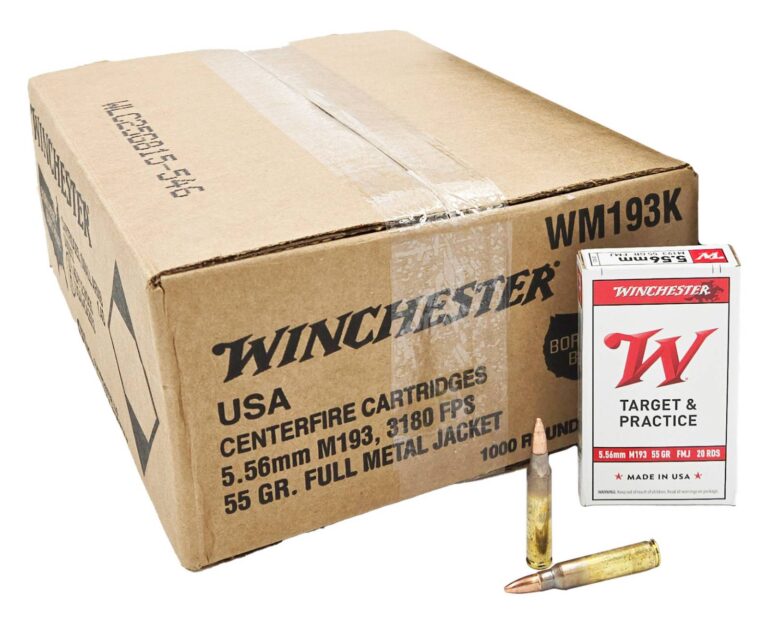 Winchester M193 5.56mm 55gr FMJ 1000rd Case