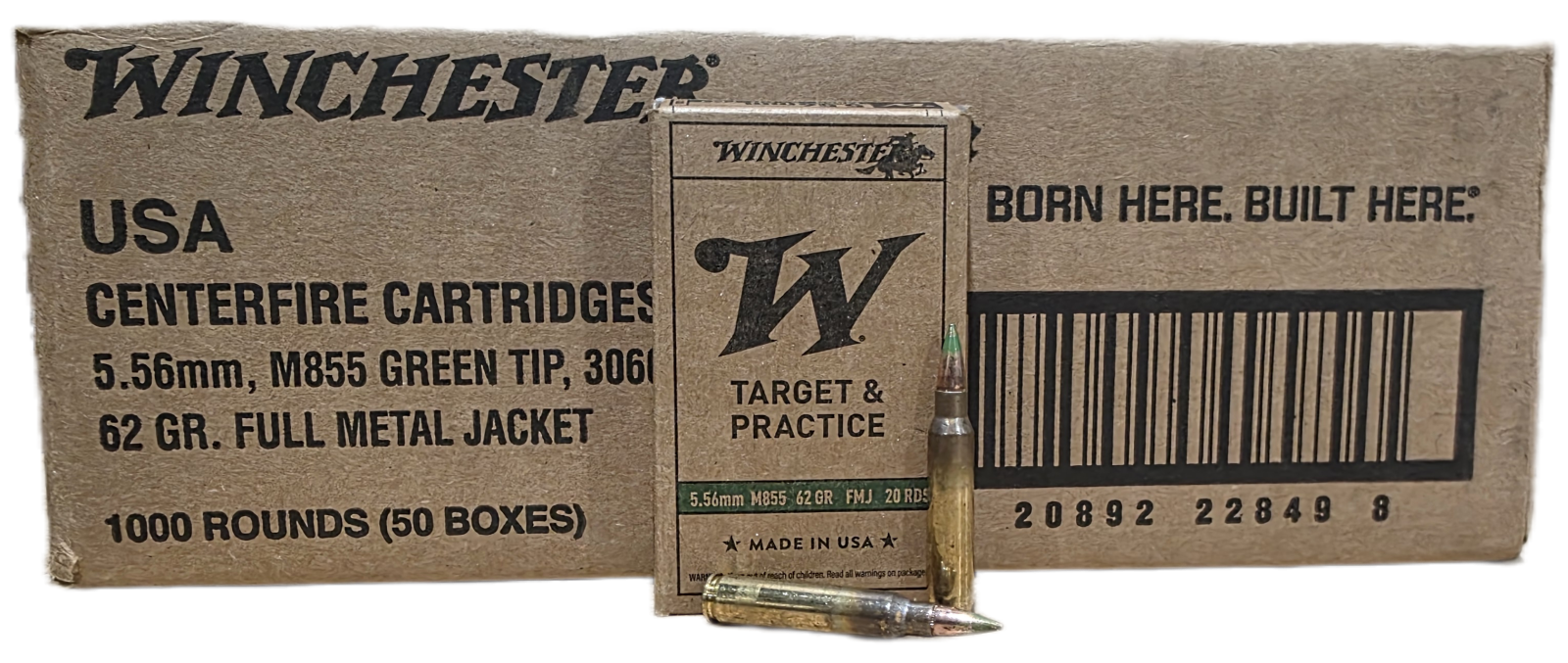 Winchester M855 5.56mm 62gr FMJ 1000rd