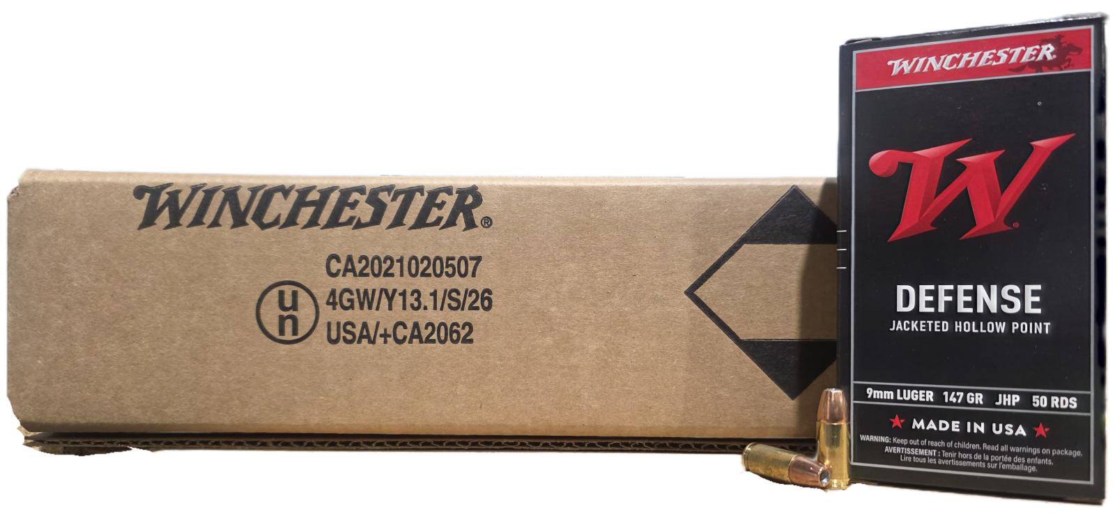 Winchester Subsonic Defense 9mm 147gr JHP 500rd Case