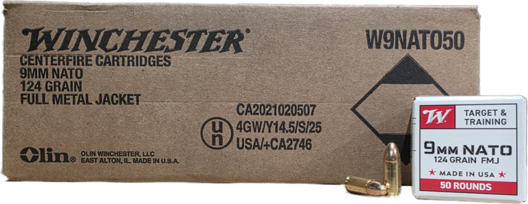 Winchester Target & Training 9mm NATO 124gr FMJ 1000rd Case