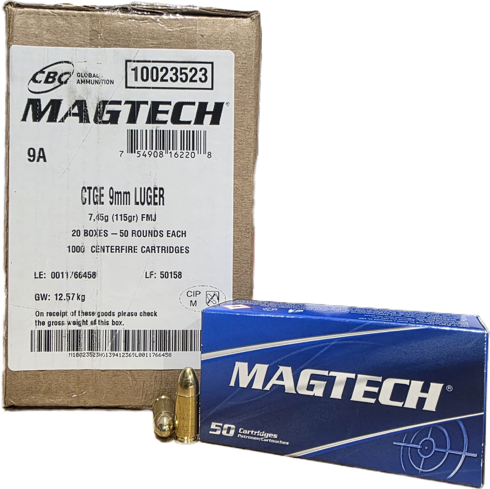 Magtech Range & Training 9mm 115gr FMJ 1000rd Case