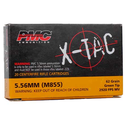 PMC X-TAC 5.56 NATO 62gr Green Tip