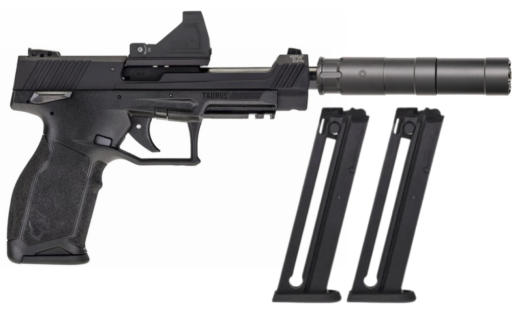 Taurus TX22 Competition .22 LR Pistol with RFX11 and Suppressor