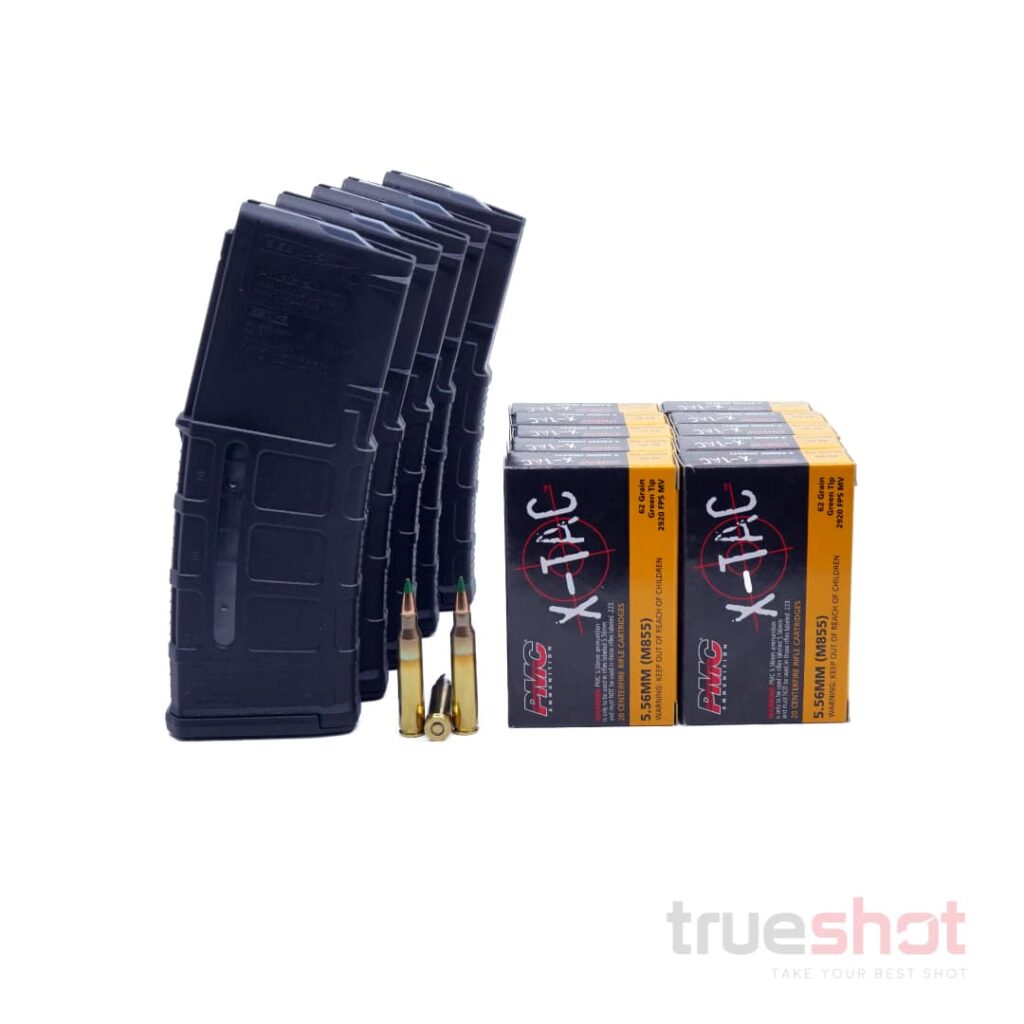 5 Magpul PMAG M3 AR-15 30rd Window Magazines & 200 Rounds