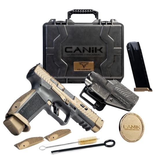 Canik TTI Combat 9mm 4.6″ 18rd Pistol, Bronze / Black