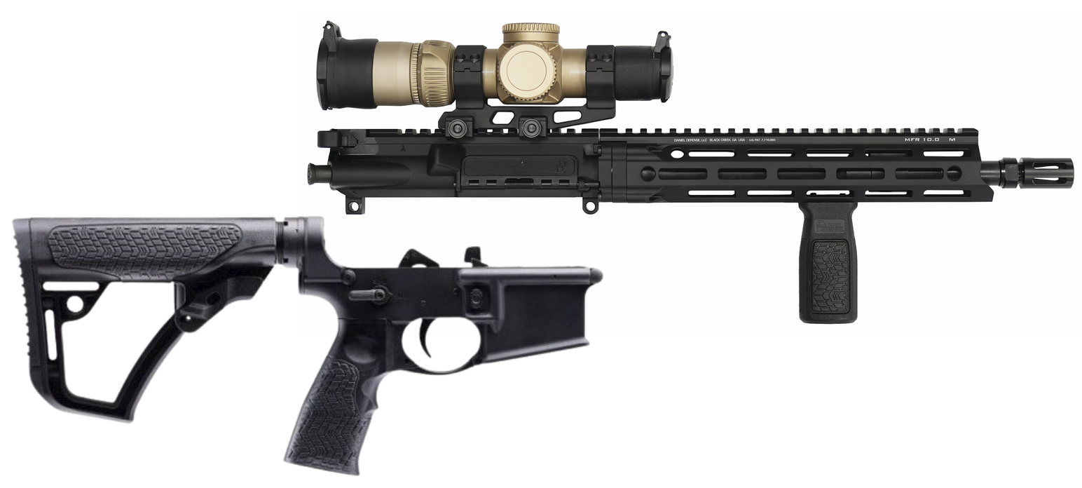 Daniel Defense DDM4 V7 S 5.56mm 11.5″ Barrel Black Short Barreled Rifle Build Kit + Vortex AMG Eleanor EBR-22L 1-10×24 MOA Scope w/ RPM Mount