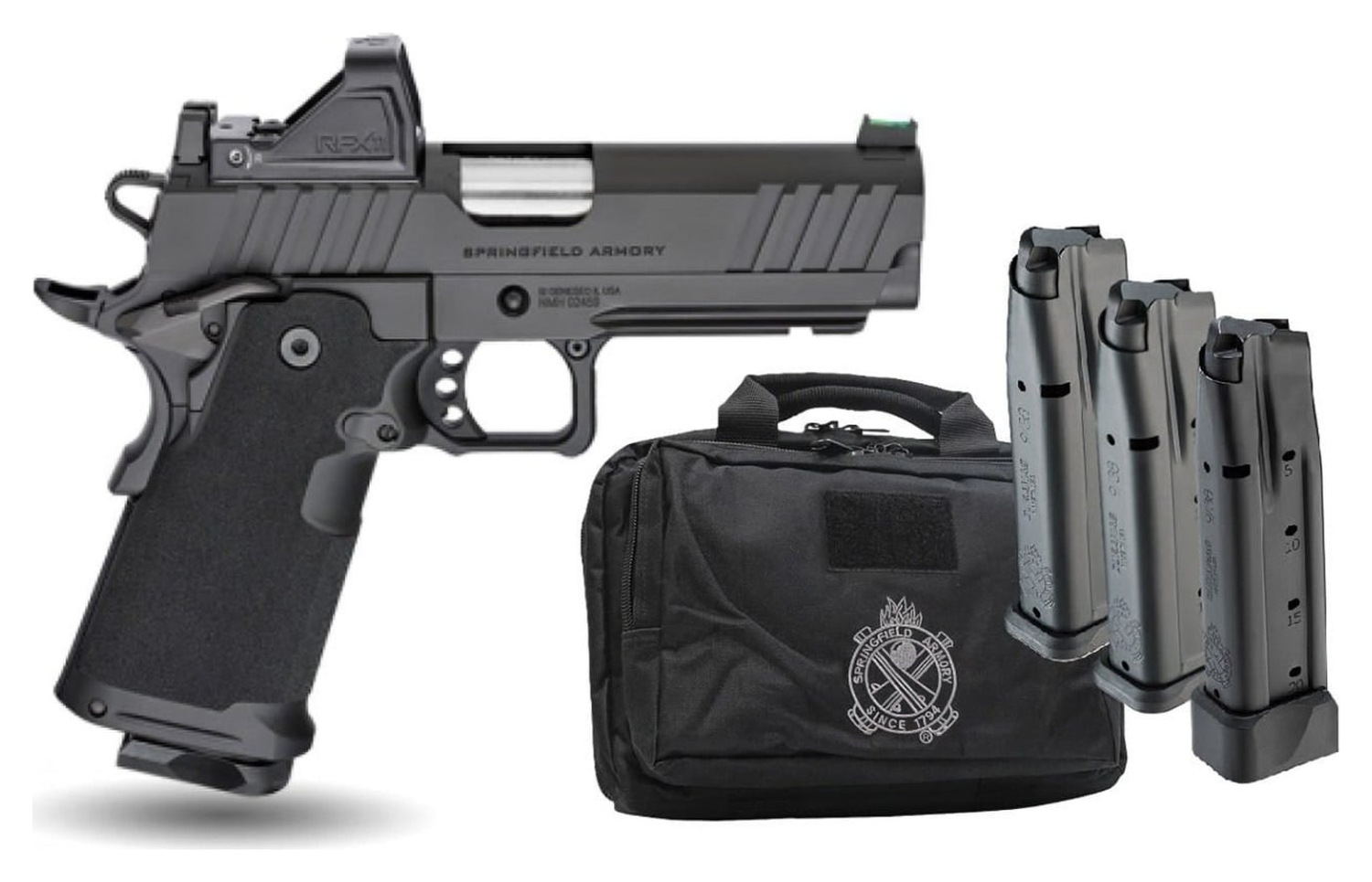 Springfield Armory 1911 DS Prodigy AOS Gear Pac 9mm 4.25″ Black w/ Viridian RFX11 Pistol