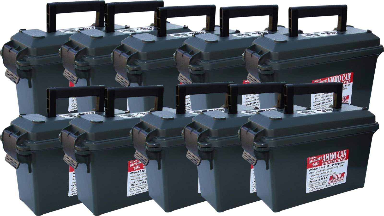 MTM AC30TP Ammo Can 30 Cal Tall Forest Green 10 Pack