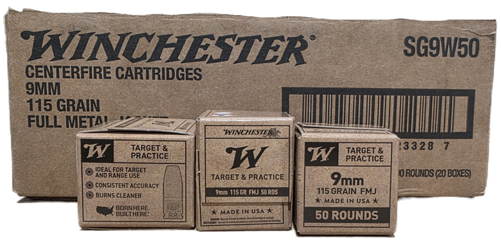 Winchester Service Grade 9mm 115gr FMJ 1000rd