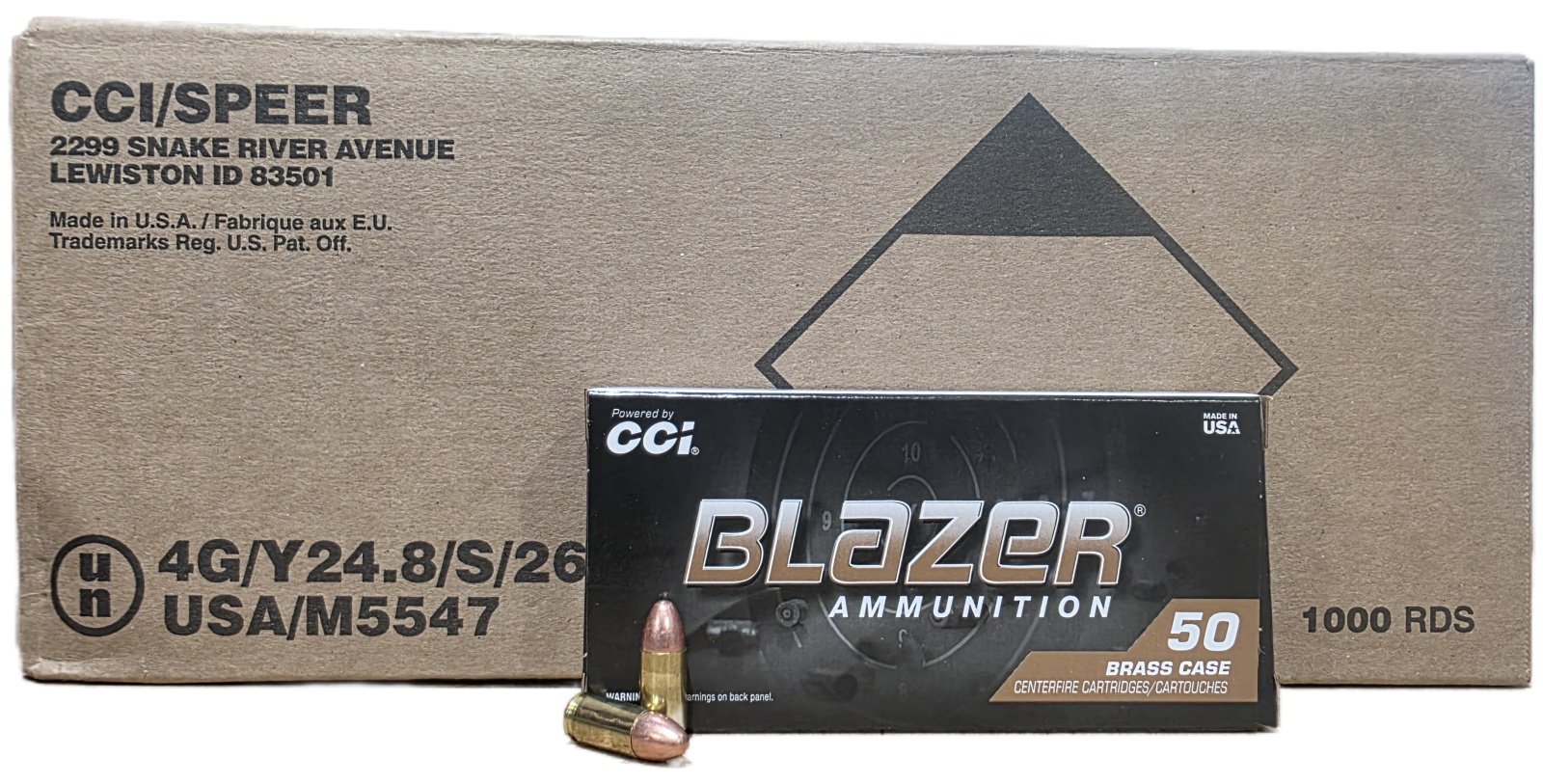 CCI Blazer Brass 9mm 124gr FMJ 1000rd Case