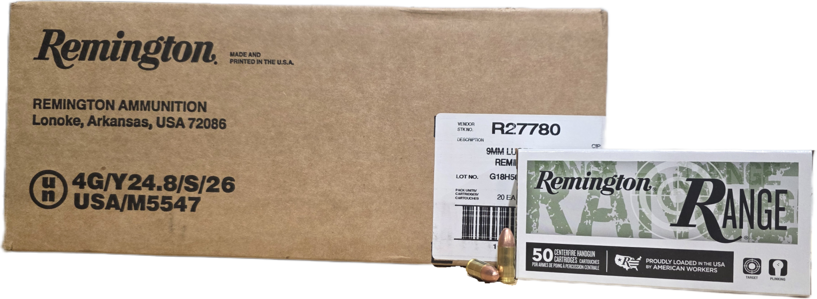 Remington Range 9mm 124gr FMJ 1000-Round Case
