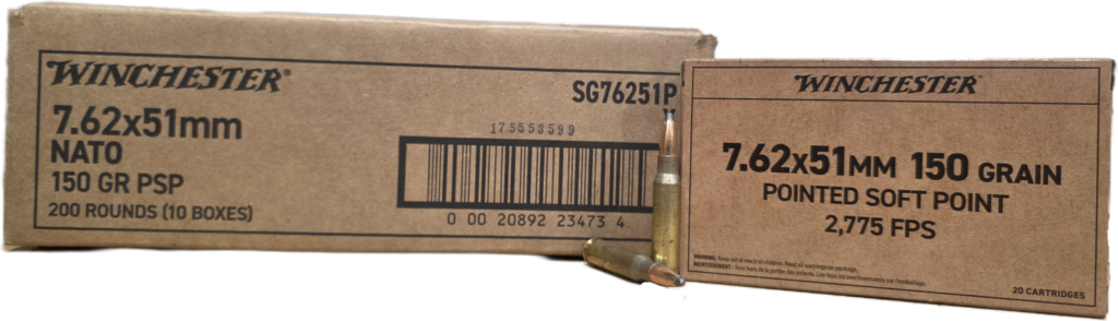 Winchester Service Grade 7.62x51mm NATO 150gr PSP 200rd Case